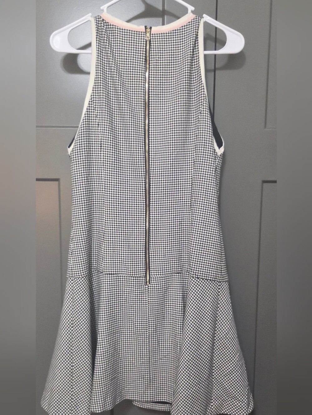 Alice + Olivia Houndstooth Blazer Jacket Black White Size 8 - Picture 3 of 15
